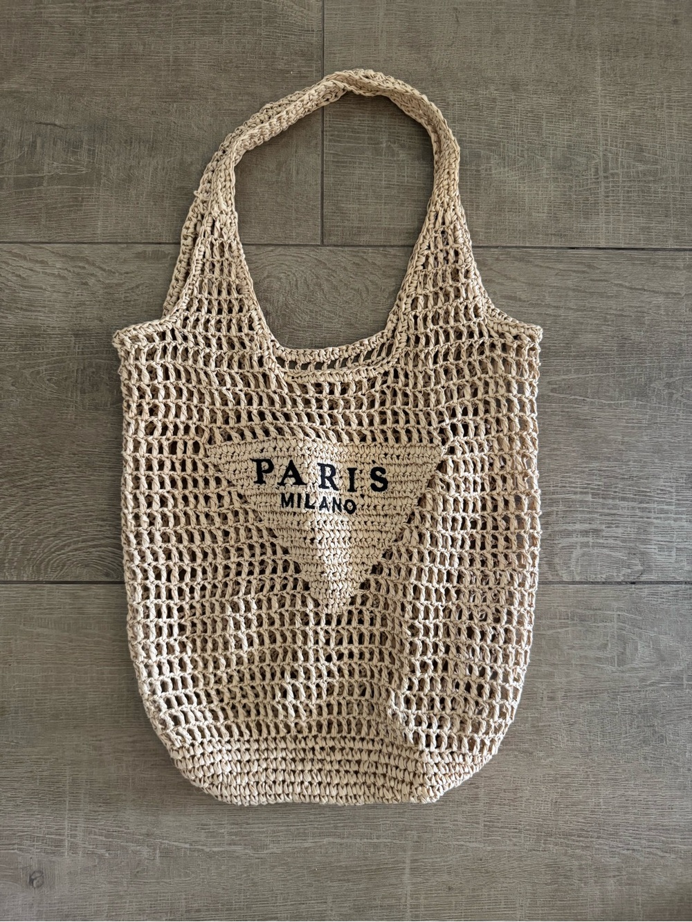 Paris Milano Beige Crochet Market Bag